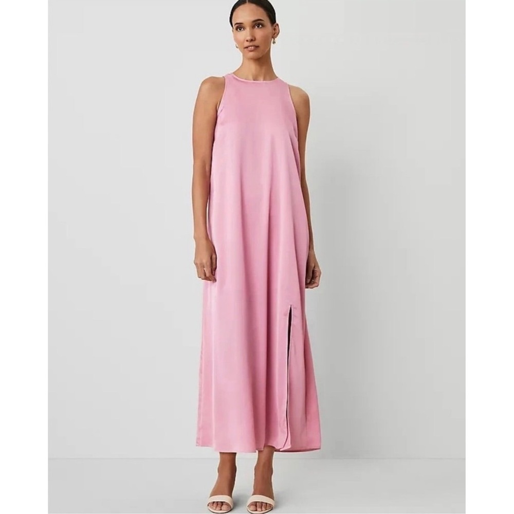 Ann Taylor Maxi Swing Dress in Enchanted Pink Size 10 Classic Feminine Cocktail
